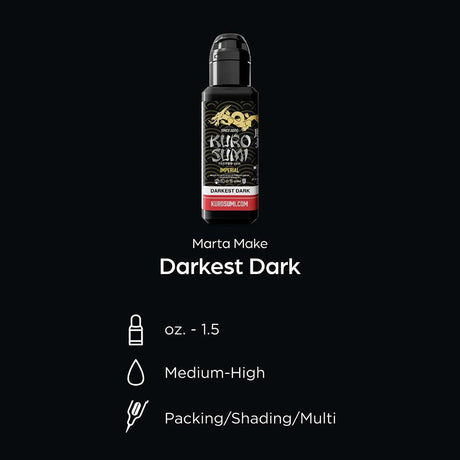 Kuro Sumi Imperial Tattoo Ink Dunkelstes Dunkel 44ml