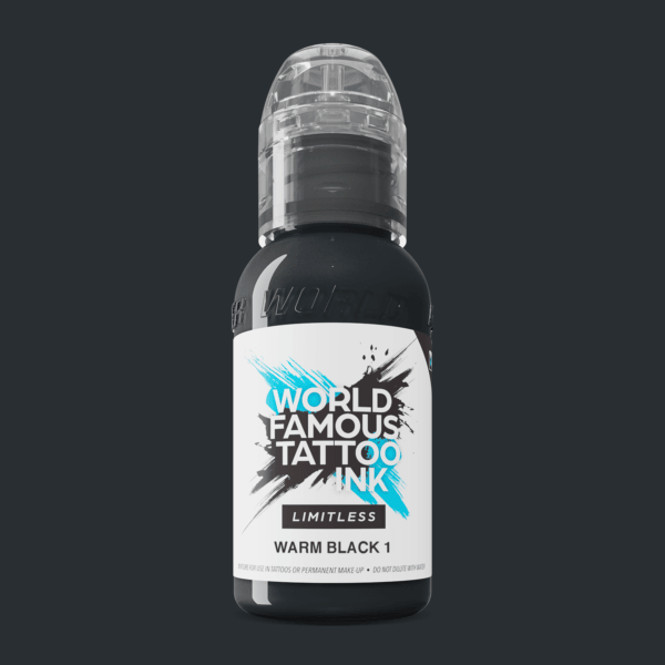 Weltberühmte Limitless Tattoo-Tinte Warm Black 1, 30 ml