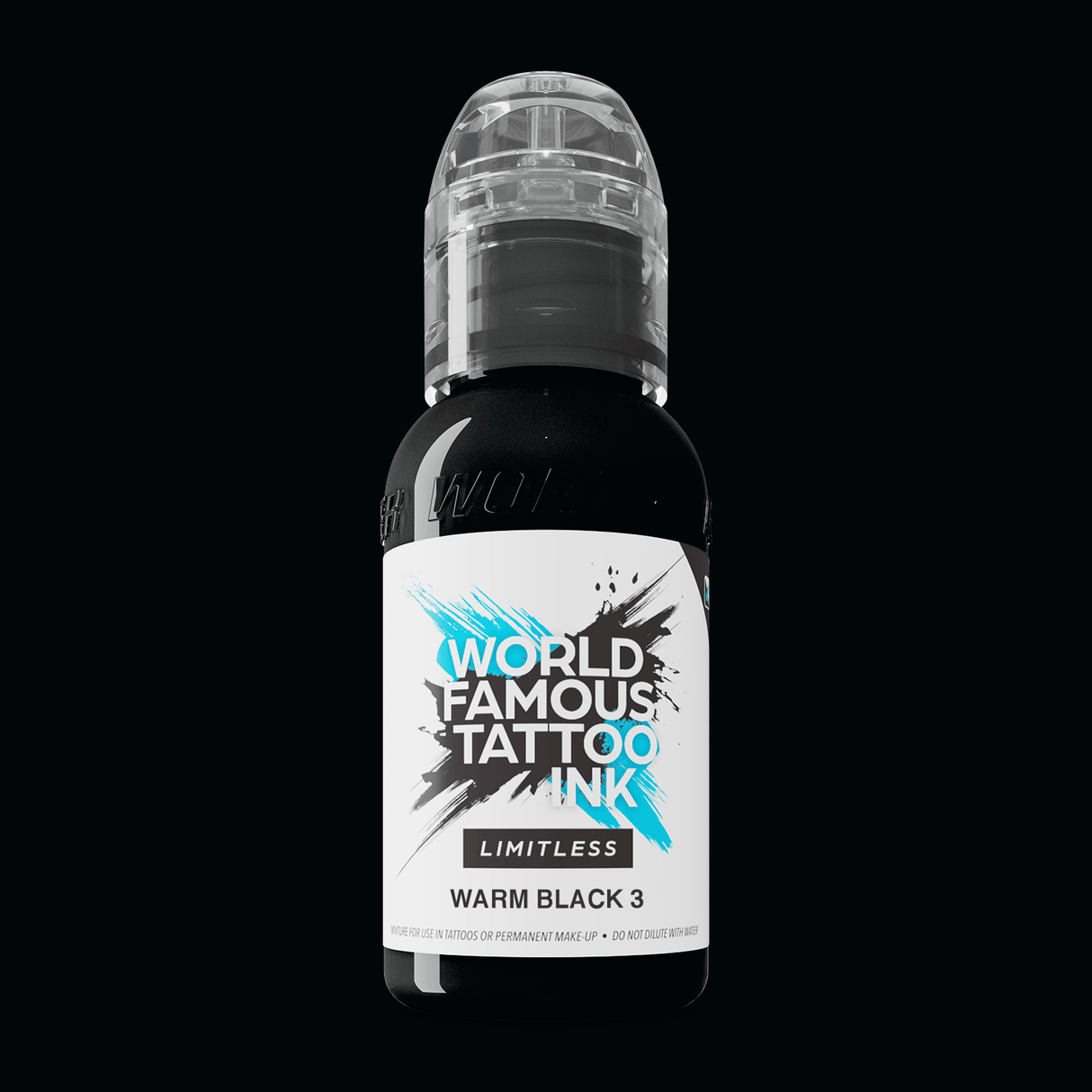 Weltberühmte Limitless Tattoofarbe Warm Black 3, 30 ml