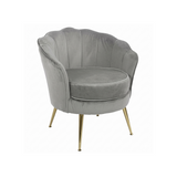 Grey velvet upholstered Lugano BX-LE69 chair by Beauty System with a modern design and cushioned seat.