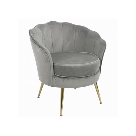 Grey velvet upholstered Lugano BX-LE69 chair by Beauty System with a modern design and cushioned seat.