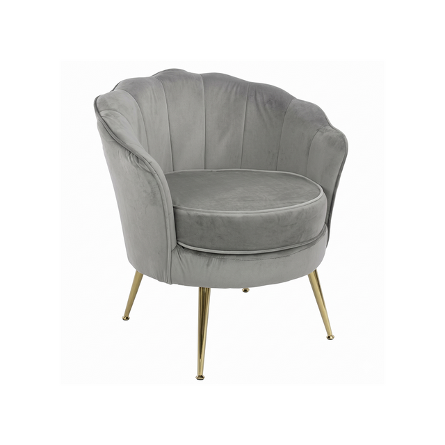 Grey velvet upholstered Lugano BX-LE69 chair by Beauty System with a modern design and cushioned seat.