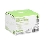 Saferly sterile biodegradable mini markers, small and eco-friendly for medical or lab use, with a clean, sterile appearance.