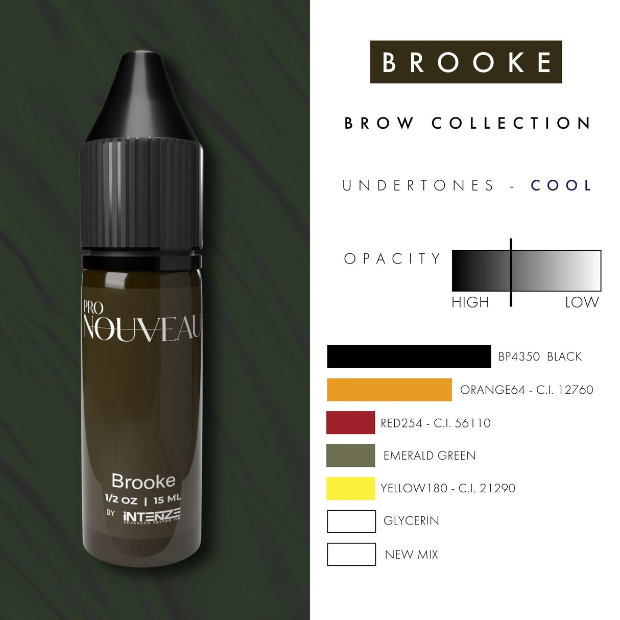 Pro Nouveau Augenbrauenpigmente von Intenze Brooke 15ml
