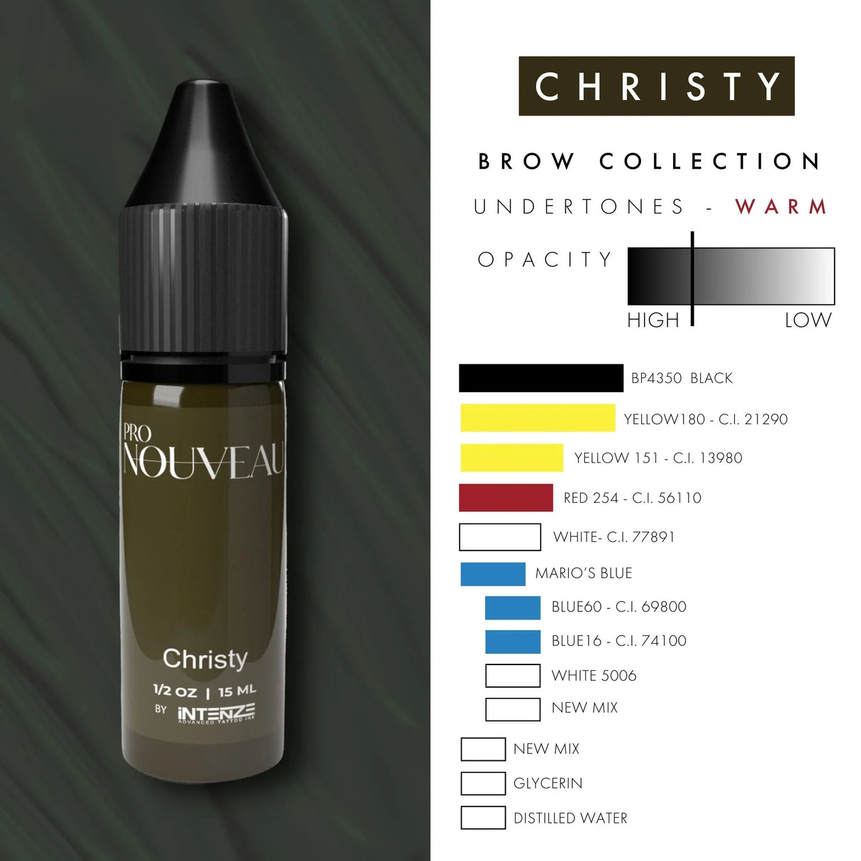 Pro Nouveau Augenbrauenpigmente von Intenze Christy 15ml