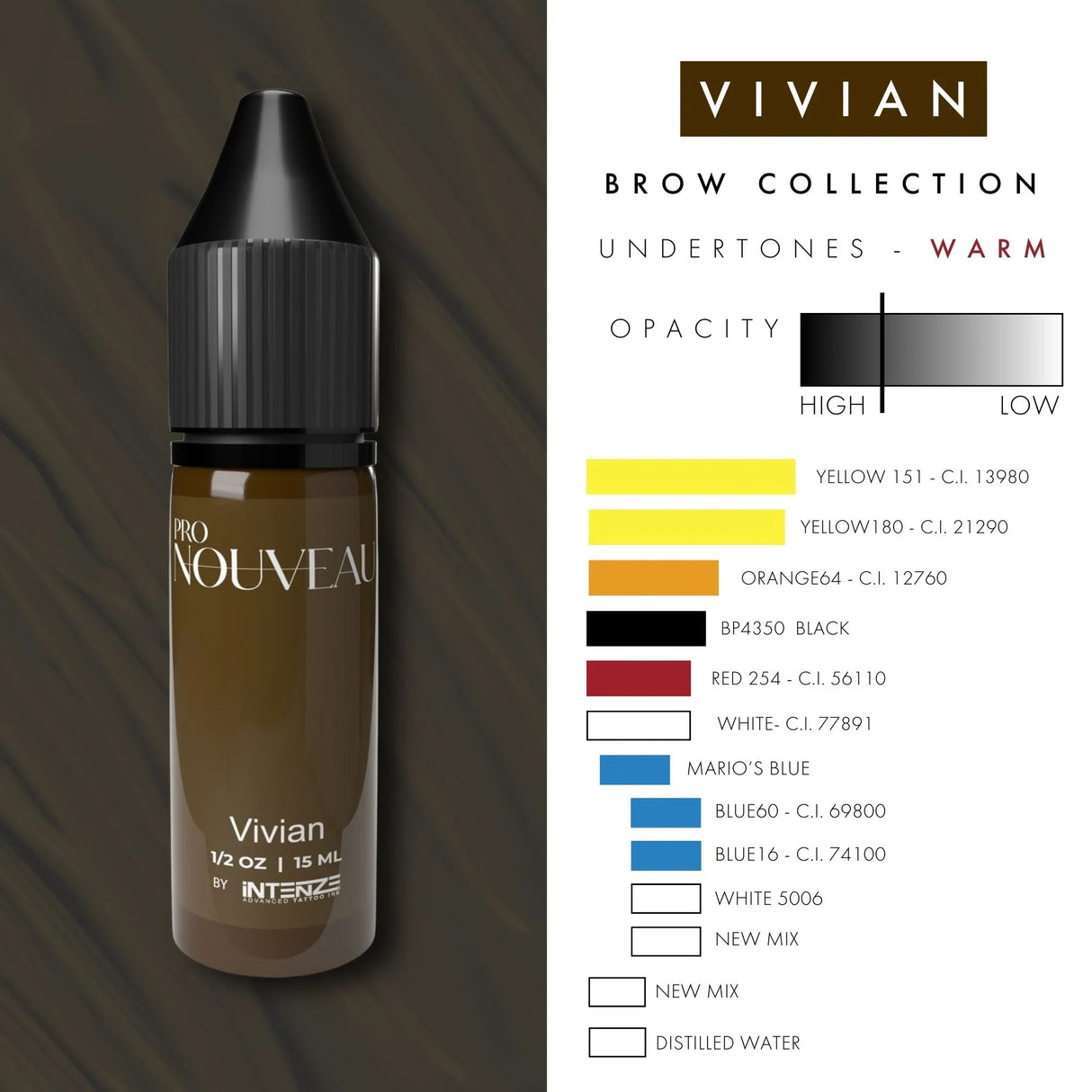 Pro Nouveau Augenbrauenpigmente von Intenze Vivian 15ml