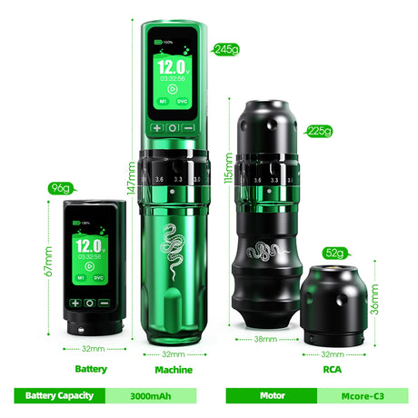 Mast Dragonhawk Fold Pro Year of Snake Edition Wireless Tattoo Machine - BVShop