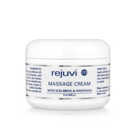 Rejuvi m Peelende Massagecreme 240g – Tiegel, Vorderetikett