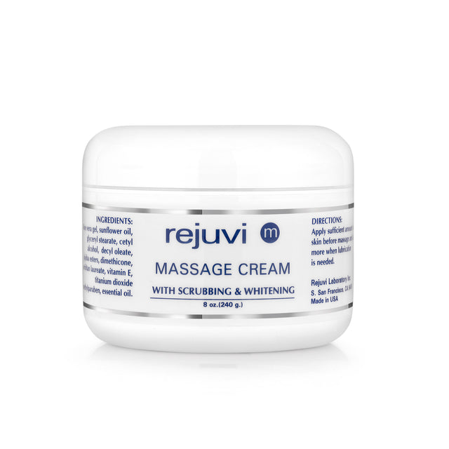 Rejuvi m Peelende Massagecreme 240g – Tiegel, Vorderetikett
