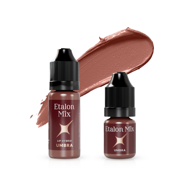 Etalon Mix Lip Pigment Umbra in 5ml or 10ml bottle, showing the rich lip color pigment in a clear container.