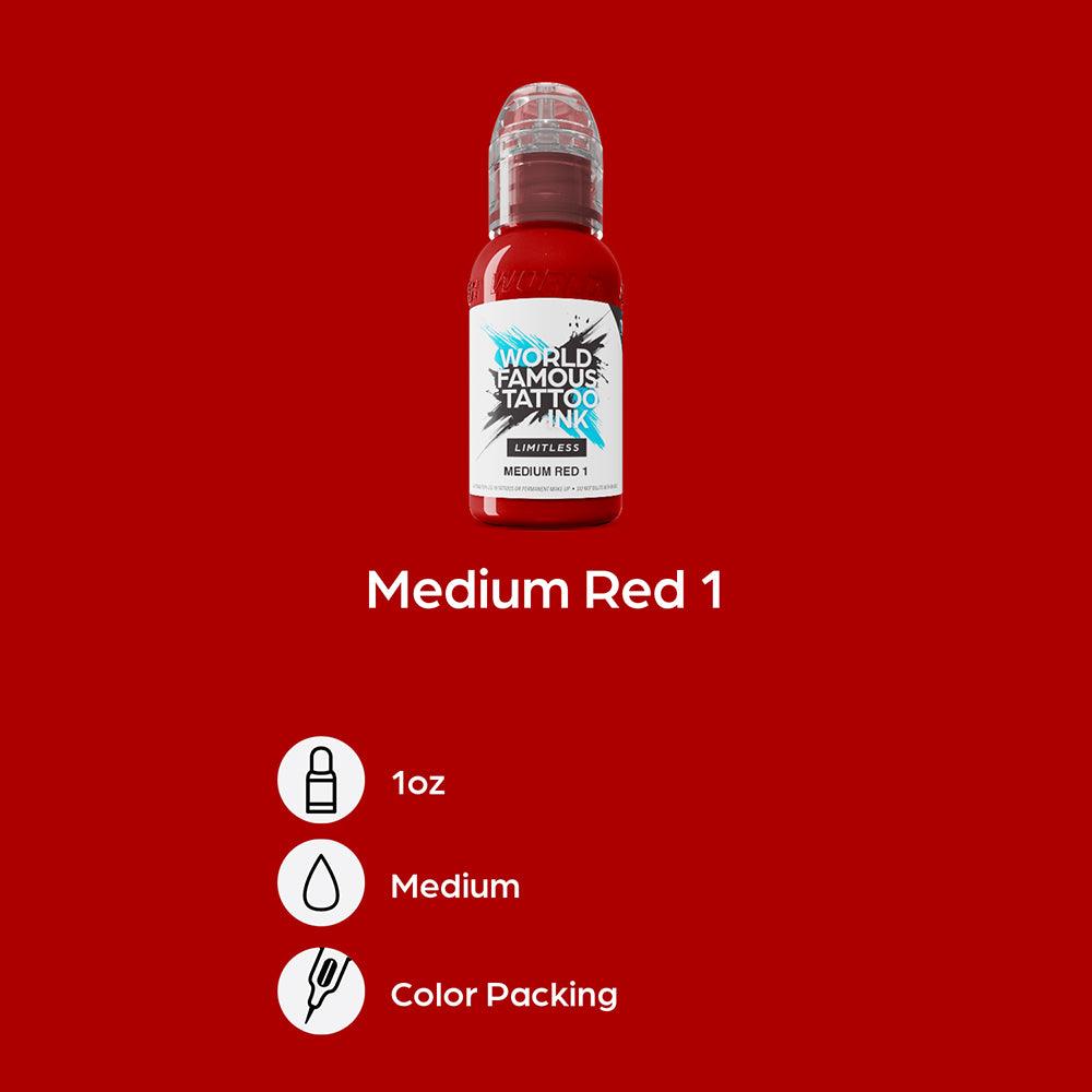 Weltberühmte Limitless Tattoo-Tinte Medium Red 1, 30 ml