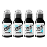 Weltberühmtes Limitless Tattoo-Tinten-Set für Konturen und Schattierungen 4x30ml