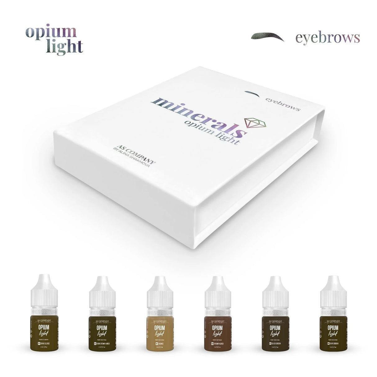 AS COMPANY Mineral Augenbrauen Set (Opium Light) 6pcs/6ml