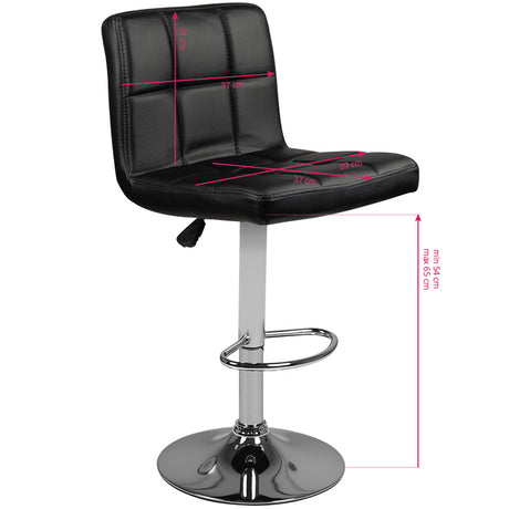 Bar stool m06 quilted adjustable black - BVShop