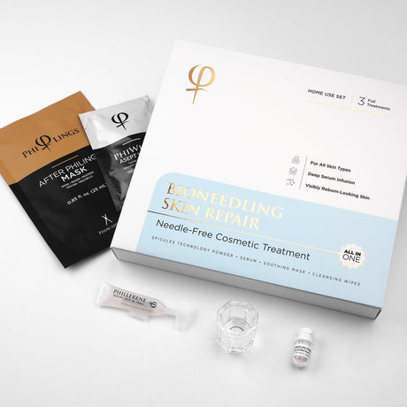 PhiAcademy Bioneedling Skin Repair Home Use Set 3 Treatments — Bioneedling home-use set and selected contents