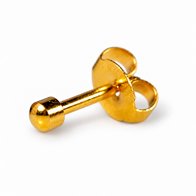 Caflon Blu Piercing Earrings Mini Ball 3 mm (24ct Gold Plated)