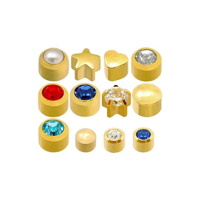 Caflon® Steriles Ohrstecker-Set mit Goldbeschichtung, 12 Paar