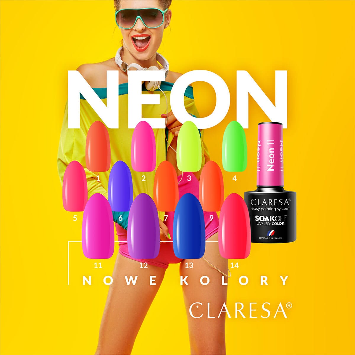 Claresa hybrid varnish NEON 11-5g - BVShop