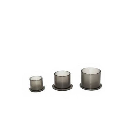 Set of 100 clear black ink caps in small, medium, and large sizes by AVA, shown in a close-up image.