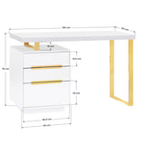 COSMETIC DESK 3311G WHITE GOLD - BVShop