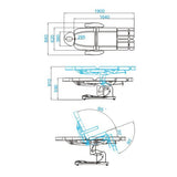 Electric cosmetic chair azzurro 708as pedi 3 strong white - BVShop