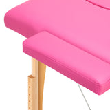 Folding massage table wooden Activ Fizjo comfort 2 segment pink - BVShop