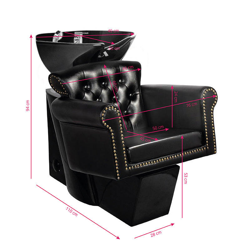 Gabbiano barber wash unit berlin black / black bowl - BVShop