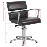 Gabbiano black hairdressing chair in Brussels - BVShop