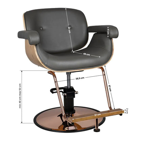 Gabbiano hairdressing chair gray venice - BVShop