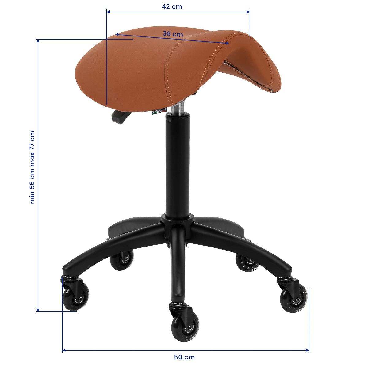 Gabbiano hairdressing stool D032 brown - BVShop