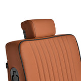 Gabbiano Levi barber chair with black frame brown without stitching at the back - BVShop