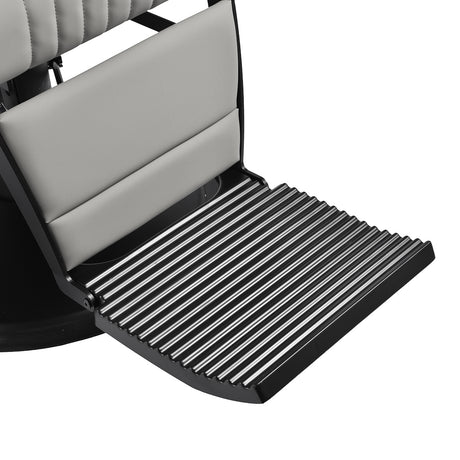 Gabbiano Levi barber chair with black frame gray without stitching at the back - BVShop