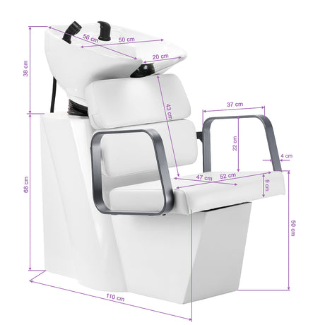 Gabbiano Porto hair wash unit gray white - BVShop