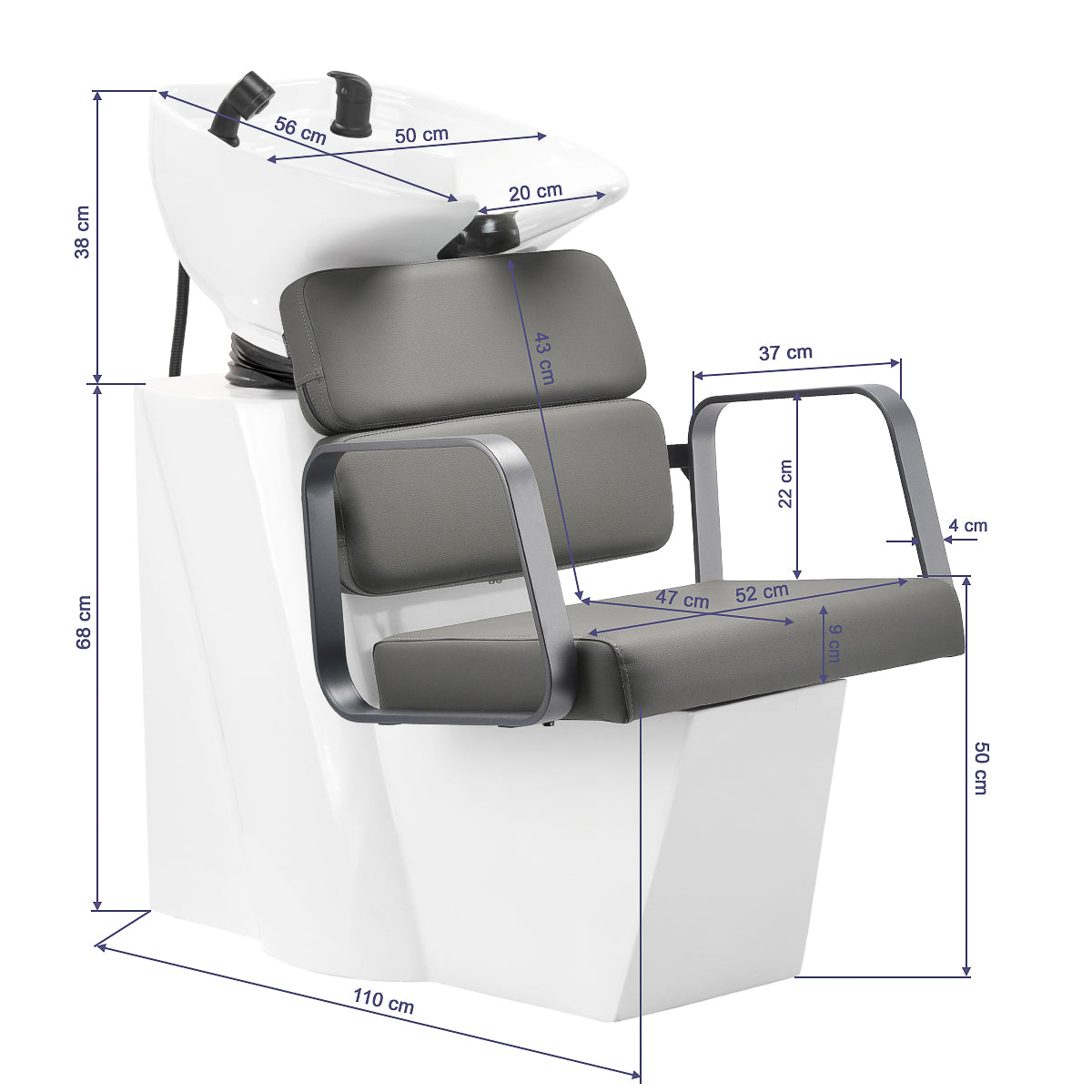 Gabbiano Porto hair wash unit grey grey - BVShop