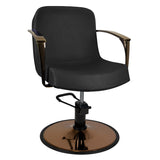 Gabbiano styling armchair, copper, black Bologna - BVShop