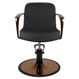 Gabbiano styling armchair, copper, black Bologna - BVShop