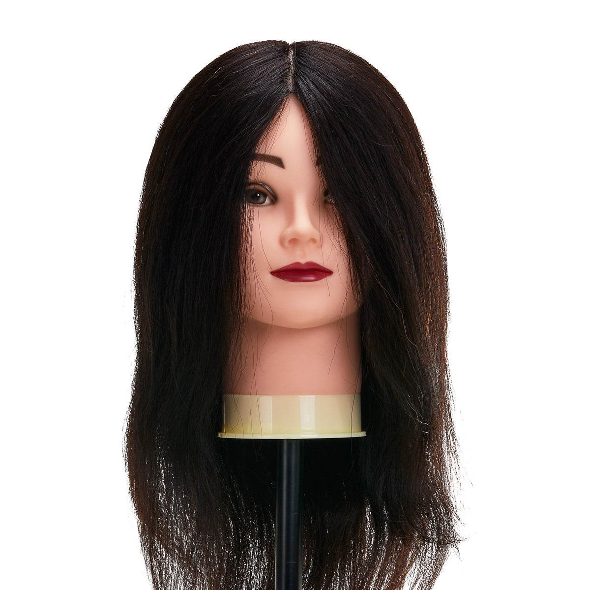 Gabbiano WZ1 hairdressing training head, natural hair, color 1#, length 16" - BVShop
