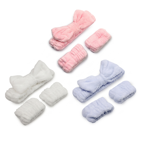 Hair bands for PMU beauty treatments blue pink and white