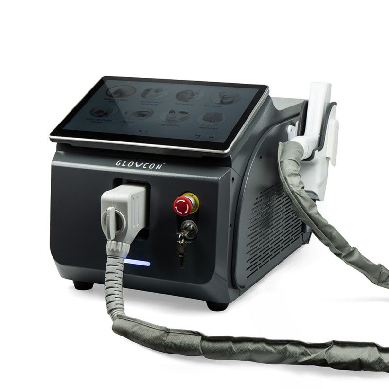 GLOVCON MED Q-Switch Lasersystem mit kompaktem Gehäuse und LCD-Display