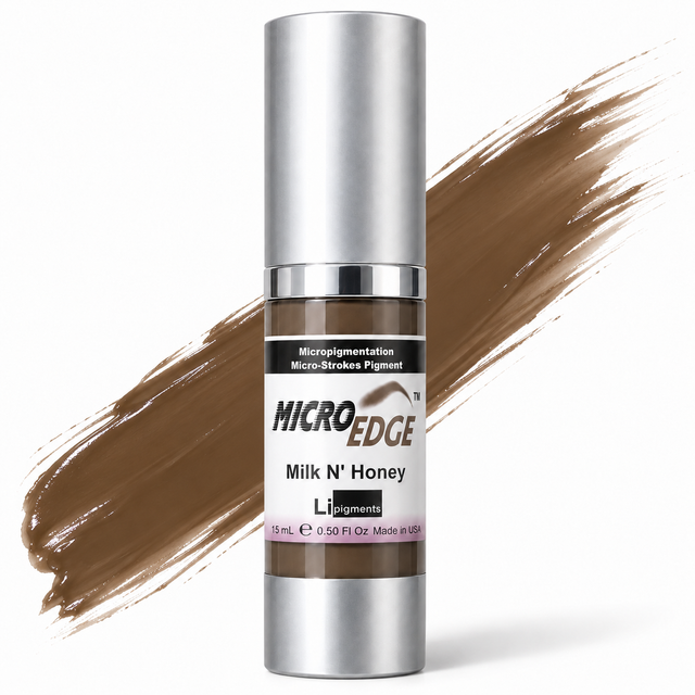 Li Pigments Micro Edge Milk N' Honey Pigment 15ml — bottle with a liquid pigment colour swipe