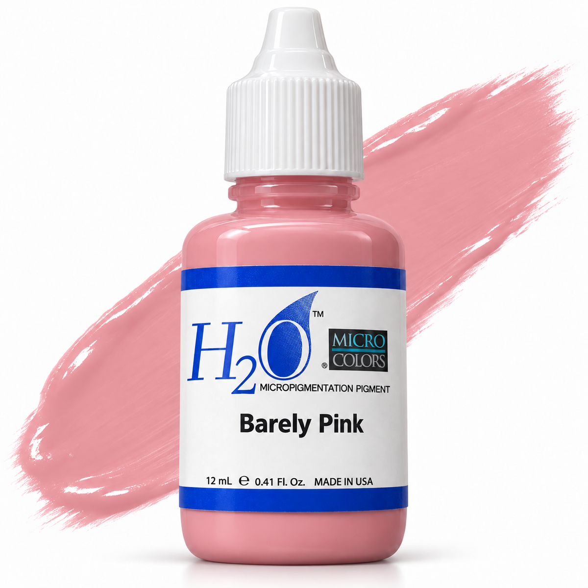 Li Pigments Micro Colors H2O Barely Pink Practice Pigment 12ml — bottle with pigment colour smear