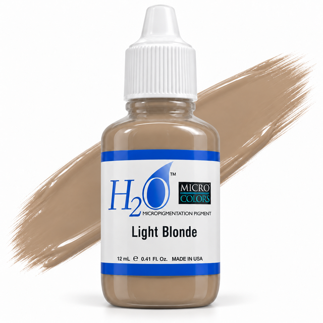 Li Pigments Micro Colors H2O Light Blonde Practice Pigment 12ml — bottle with pigment colour smear