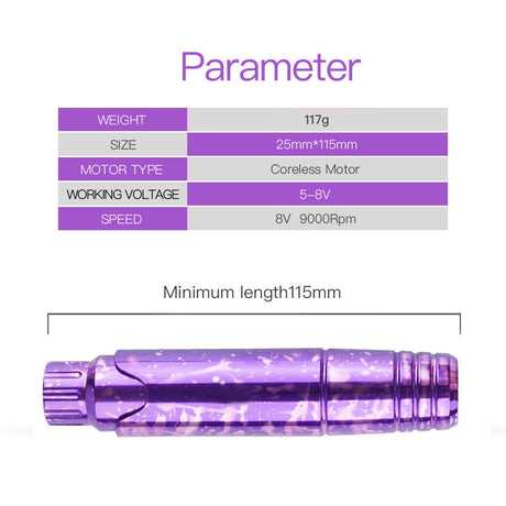 Mast P10 Rotary Tattoo Machine Gradient Purple - BVShop