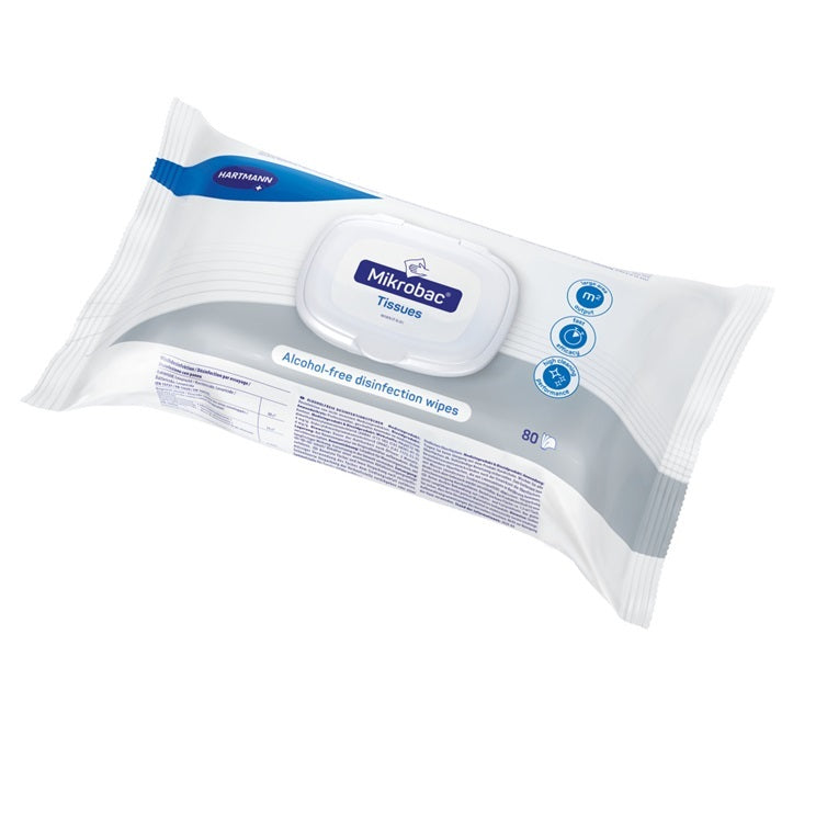 Mikrobac Tissues alcohol-free surface disinfection wipes 18cm × 20cm, 80pcs
