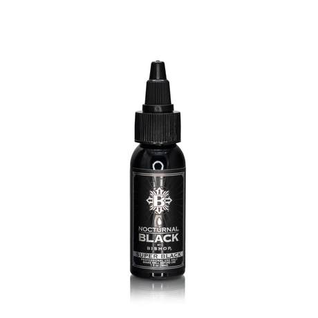 Nocturnal By Bishop Super Black 30ml — Flasche auf weißem Hintergrund