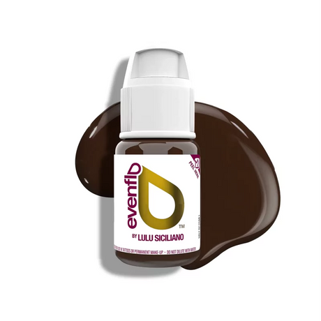 Perma Blend LUXE Evenflo Blonde 2 Brunette Castana 15ml tattoo pigment bottle with label and cap.