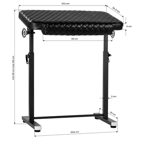 Pro Ink 718 Tattoo Armrest Black Quilted B - BVShop