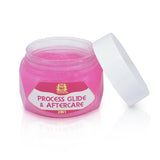 Skin Monarch 2-in-1 Process Glide and Aftercare in a 150g jar, featuring a smooth, creamy texture for skin treatment and aftercare.