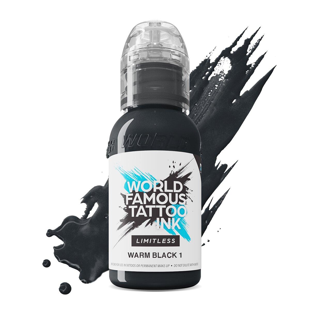Weltberühmte Limitless Tattoo-Tinte Warm Black 1, 30 ml