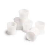 Set of 50 white silicone ink cups by The Perma, ideal for screen printing and ink management.